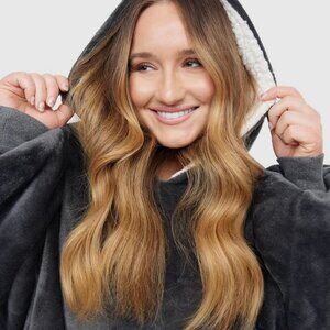 Grey Oodie Original Wearable Blanket with Sherpa Fleece, OOD Fit size, Like New!